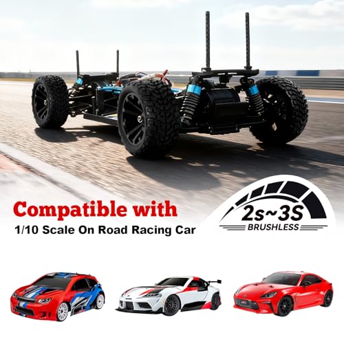 HobbyPark Outer Diameter 2.99 inch / 76mm Rubber RC Car Tires & Wheel Rims Foam Inserts 12mm Hex Hub (4-Pack)