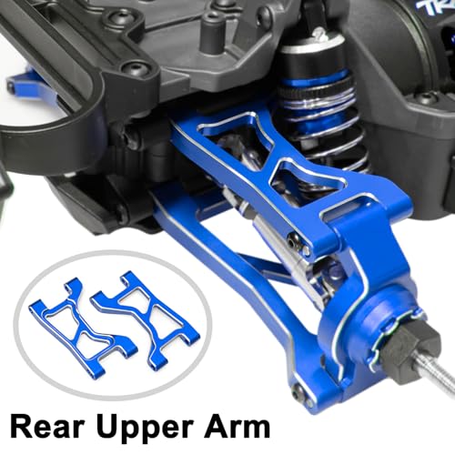 Aluminum 1/16 Suspension Arms Front Rear and Upper Lower Suspension Arms | for Traxxas 1/16 Mini Slash 4X4 BL-2s 108164-1 RC Truck Upgrade, Blue - color: Blue