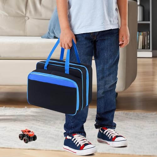 Carrying Case for 40 Monster Jam Trucks, Kids Toy Truck Storage Compatible with 40 Monster Jam Trucks, Holding for 1:64 Scale Monster Jam Trucks (Blue) - color: Blue