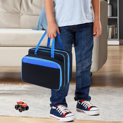 Carrying Case for 40 Monster Jam Trucks, Kids Toy Truck Storage Compatible with 40 Monster Jam Trucks, Holding for 1:64 Scale Monster Jam Trucks (Blue) - color: Blue