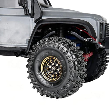 RC 1.0 Beadlock Wheel Rims Set for 1/18 1/24 Trx4m SCX24 FCX24 RC Crawler Car,1.0 Wheel Rims RC Full Brass Beadlock Wheels Rims(4PCS)
