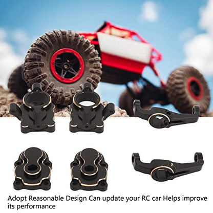 RC Steering Knuckles, Brass Upgrade for Durability and Precision, Axle Gear Cover Hub Carrier Set for 1/24 Scale Off-Road Crawlers, RC Enthusiasts in Rock Crawling, Trail Driving, and Competition Use
