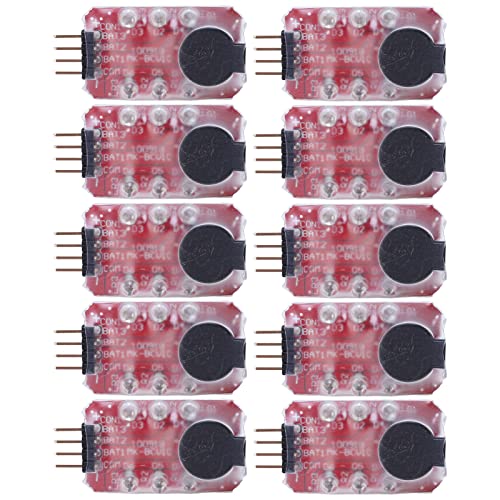 Kadimendium LiPo Battery Checker, Real Time Test Lithium Battery Low Voltage Alarm Effective Sound and Light Reminding Precise IC Small Lightweight for Ship Model