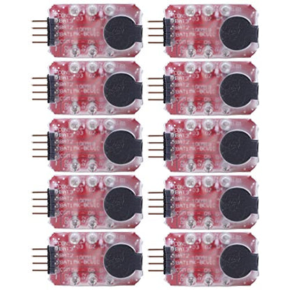 Kadimendium LiPo Battery Checker, Real Time Test Lithium Battery Low Voltage Alarm Effective Sound and Light Reminding Precise IC Small Lightweight for Ship Model