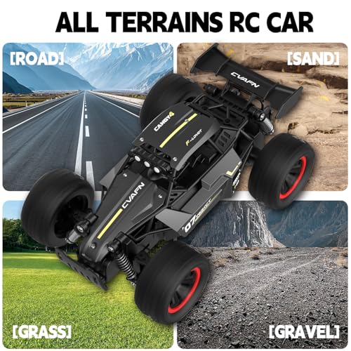 Remote Control Car for Boys 8-12, 1:16 Scale Metal Shell RC Monster Truck, 25+ KM/H Fast Off Road RC Cars with LED Lights, All Terrain Electric Toy Vehicle Birthday Gifts for Kids Boys Girls 6-12 - color: Black
