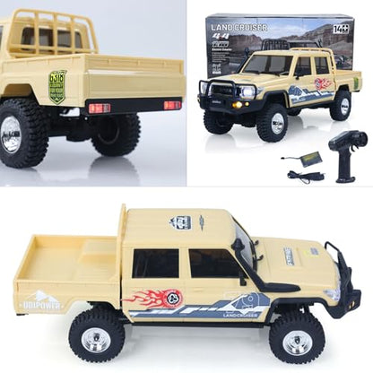 TOUCAN RC HOBBY 1/18 UCX1801PRO Radio Control Crawler RC Off Road Car Pickup Metal Gears ABS Shell Light System Battery RTR No Sounds for Ages 14+ - color: Yellow