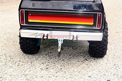 Aluminum Rear Bumper Mount + D-Rings + Tow Hook For Traxxas TRX-4 Ford (82046-4) - 1 Set Silver