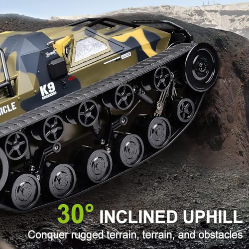 1:12 RC Tank Remote Control Tank Off-Road RC Truck 4WD RC Crawler 360°Rotating Drifting Car with 2 Batteries - color: Yellow, size: 1:12