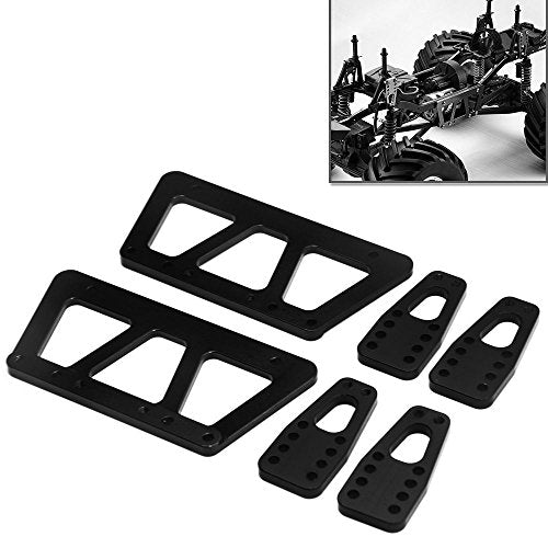 Alloy Chassis Lift Plate Set Kit for 1/10 RC Axial SCX10 Model Car Part (Black) - color: Black