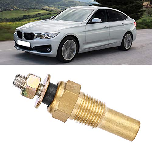 Universal Brass Electrical Sender, Coolant Temperature Sensor, Water Temp Temperature 1/8 NPT Electrical Sender Transmitter Sending Unit Temp Sensor