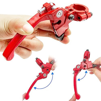 7/8 Folding Clutch Brake Lever Perch with Clutch Cable Replacement for 110/125/140/150cc SSR125 RFZ YZ Ruckus TaoTao DB17/27 Apollo DBX15/18/19 Z20 Xmotos Thumpstar Kayo Piranha Pit Dirt Bike (Red) - color: Red
