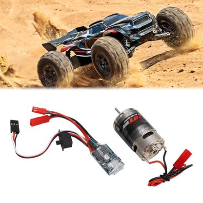 RC Car Brushed Motor 30A JST Plug ESC Set, 390 28T Brushed Motor for 1/16 1/18 RC Car