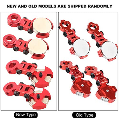 plplaaoo 2Pcs Aluminum Alloy Magnetic Stealth Invisible Body Post Mounts, Model Vehicle Accessories Metal Magnetic Stealth Body Post Mount for 1/10 RC Car Crawler(Red), rc Body Clips trx4 Body rc - color: Red