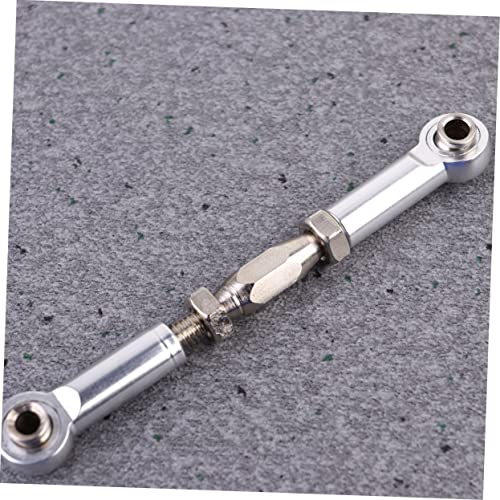 KOMBIUDA 6pcs Aluminum Turnbuckle Rod Linkage for Rc Car Steering Shaft Upgrade Compatible Rc Trucks Crawler Parts - color: Silver