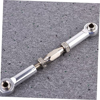 KOMBIUDA 6pcs Aluminum Turnbuckle Rod Linkage for Rc Car Steering Shaft Upgrade Compatible Rc Trucks Crawler Parts - color: Silver