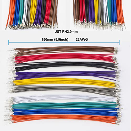 JST Connector Kit 2.0mm Pitch JST-PH 2.0 Male Female Connector with Premium 22AWG Pre-Crimped Extension Cables,PH 2.0mm Connector 2/3/4/5/6/7/8/9/10 Pin Male Female Housing (PH-MF-Kit) - size: JST-2.0MM-PH Male Female