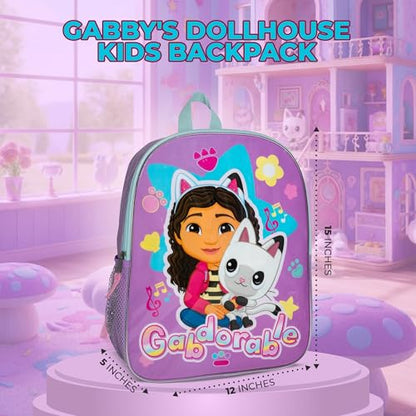 AI ACCESSORY INNOVATIONS Gabby's Dollhouse Kids Backpack, Elementary School Girls Book Bag with Padded Straps, Purple - color: Gabbys