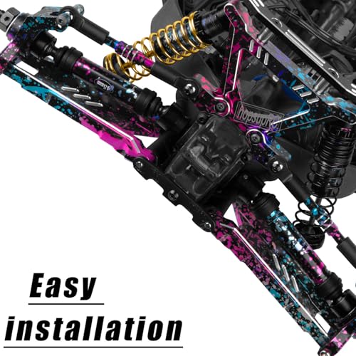 RC Upgrades Part for Stampede Slash Rustler JatO 4X4 VXL/BL-2s,RC #45 Steel CVD Drive Shafts,Harden Front Rear Driveshaft Axles Hops up(4PCS),Replace #9051#9052 Colour - color: Colour(4pcs)