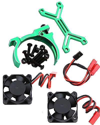 Motor Cooling Fan Upgrades Part for 1/8 1/7 Arrm a RC Car,Brushed Brushless 20000 RPM High Speed 30mm Cooling Fan Heatsink with 40-42mm Adjustable Mount for 4274 4068 4268 Motor,Green - style: green(2w RPM)