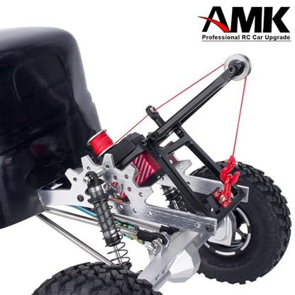 AMK Tow Truck Accessory Kit for 1/10 RC Crawler Chassis, Includes Crane Arm and Winch, Compatible with SCX10 TRX4 Capra LCG Chassis Upgrades - color: Silver