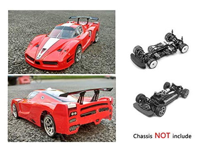 1/10 Scale RC Painted Precut Drift Racing Touring Onroad Car Body Shell Width 190mm with Wing Mirror Accessories (Enzo Yellow)