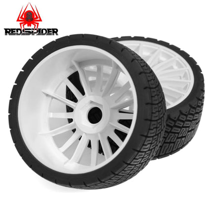 OD:100MM 1/8 General Purpose RC Rally Car Tires On Road Tyres Reinforced Plastic Rims High Speed Tires 17mm HEX for 1/7 1/8 Scale Racing KM WRC C3 Redcat ARRMA HPI VRX WR8 HSP Hobao Kyosho GT2 W213