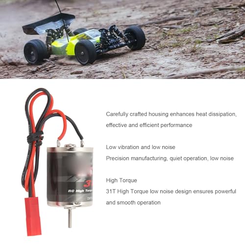 Alomejor 370 RC Motor,High Performance 30000RPM Brushed Motor Stainless Steel Copper Construction for RC Hobbyists Crawlers Racing Enthusiasts