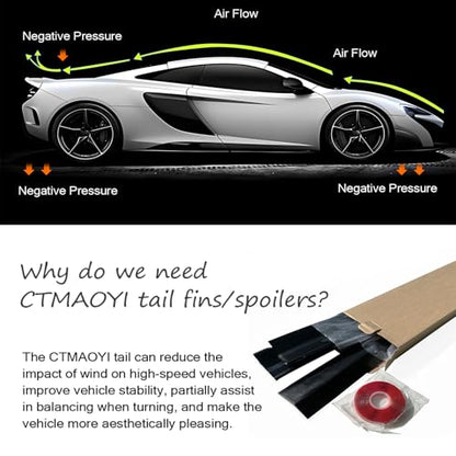for Car Rear Trunk Spoiler Tail Universal,Modification Tail Wing Universal,3-Section Adjustable and Cuttable Rear Window Top Roof Spoiler Wing,40-55 inches (Black) - color: Black