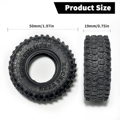 RC Tires 1.0" Cling On Tire for 1/24 RC Crawlers SCX24, 1/16 XIAOMI Jimny