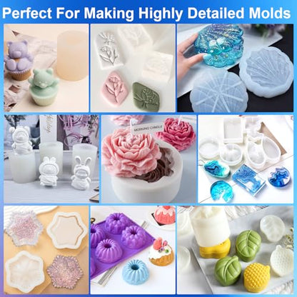 CHANGTIKEJI Silicone Mold Making Kit,64OZ Super Elastic Liquid Silicone for Mold Maker, Fast Cure Translucent Silicone Rubber for Casting Resins Mold,Silicone Mold,Candle Mold,Soap Mold,Food Mold - size: 64 OZ