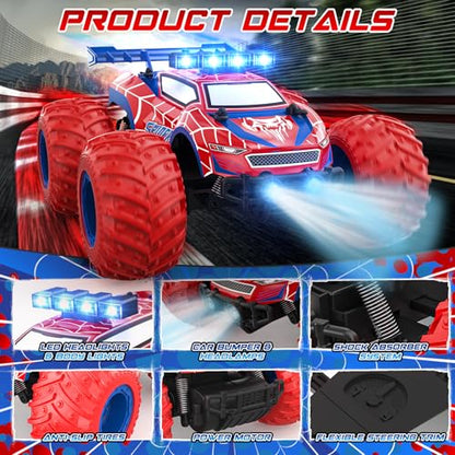EpochAir 1:18 Remote Control Car - 20km/h 2.4GHz All Terrain Off-Road Monster Truck with Bodylights&Headlights &Headlamps, Rechargeable Toy Car Gift for 3 4 5 6 7 8 9 10-12 Year Old Boys Girls Kids | All Terrain Off-Road Monster Truck with Bodylights&Head
