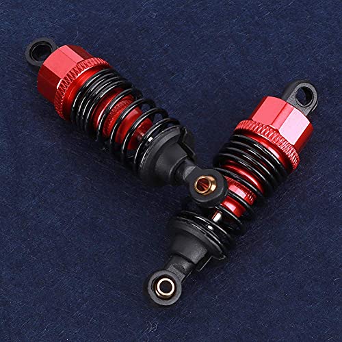 Shock Struts Damper, 2 Pcs Front Rear Shocks Damping Metal RC Car Upgrades Part Absorbers Oil Damper for 1/10 Flat RC Racing Car (60MM) - size: 60MM