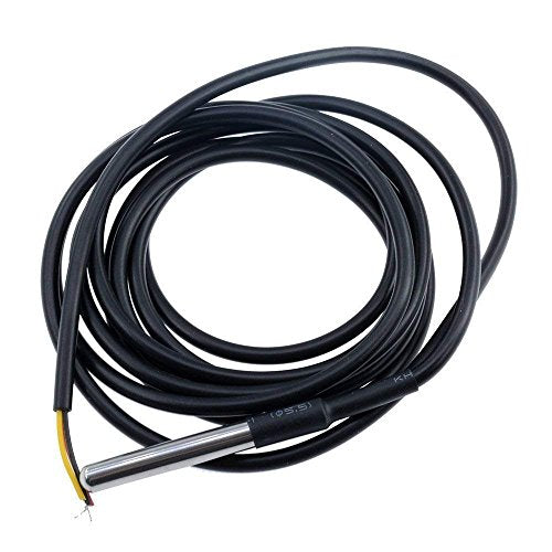HiLetgo 5pcs DS18B20 Temperature Sensor Temperature Probe Stainless Steel Package Waterproof 1M - size: Small