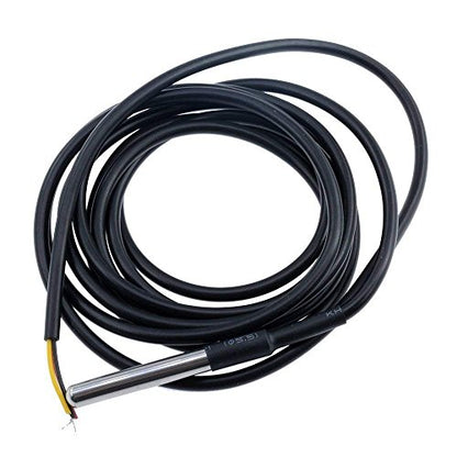 HiLetgo 5pcs DS18B20 Temperature Sensor Temperature Probe Stainless Steel Package Waterproof 1M - size: Small