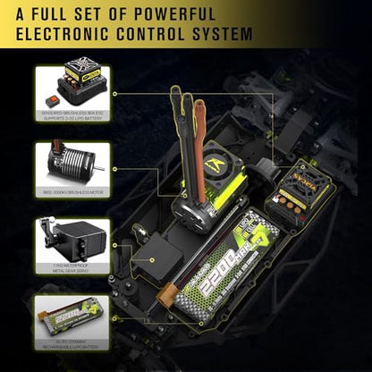 RIAARIO 1/10 Brushless RC Car, RTR, 40+ MPH, 4WD, Carbon Fiber, Ages 14+ | 3652-3300KV Brushless Motor, Gyro, Waterproof, 80A ESC, 3S Lipo, 11KG High-Torque Servo, 1.2MM PC Body Shell, Metal Chassis - color: Rtr