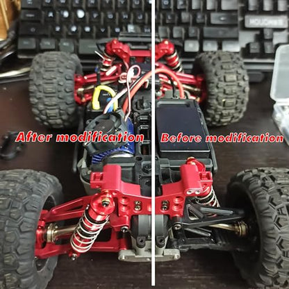 Compatible with Hyper GO RC Car Parts, 1/16 Metal Upgrade Aluminum Accessories, Replacement Parts kit for H16BM H16GT H16DR H16 MJX 16207 16208 16209 16210 (12PC Set) - color: 12pc Set