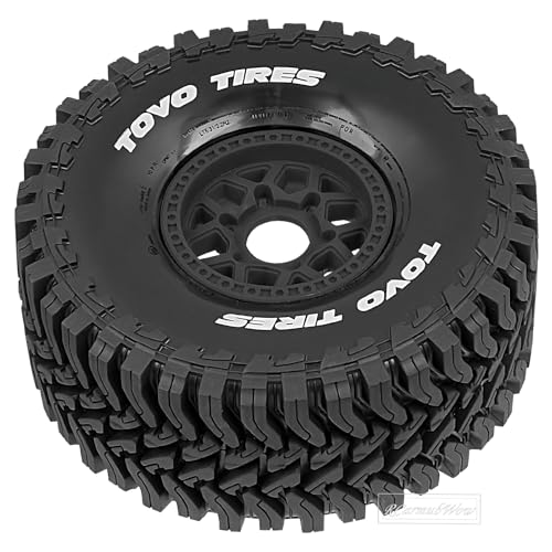 RC Wheels and Tire for 1/8 Maxx Slash 6S Short Course Trucks(102076-4),All-Terrain Rubber Tyres w/Foam Insert,Replacement for #10272,Black - color: Black(4pcs)