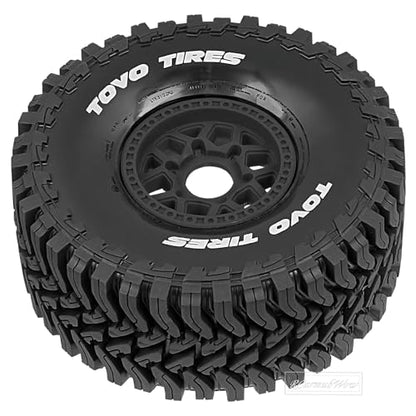 RC Wheels and Tire for 1/8 Maxx Slash 6S Short Course Trucks(102076-4),All-Terrain Rubber Tyres w/Foam Insert,Replacement for #10272,Black - color: Black(4pcs)