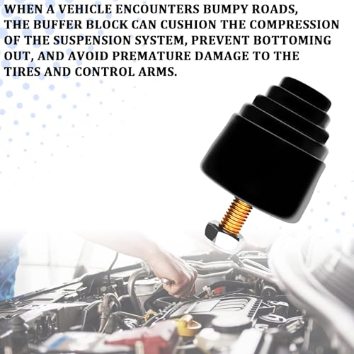 2PCS Bump Stopper Rubber Bump Stop Rear Suspension Kit Universal Air Ride Suspension kit with Nuts 9.9101G for Cars, Trucks and Off-Road All Purpose Bumps Stop Rear Leaf Spring Bumpers Shock