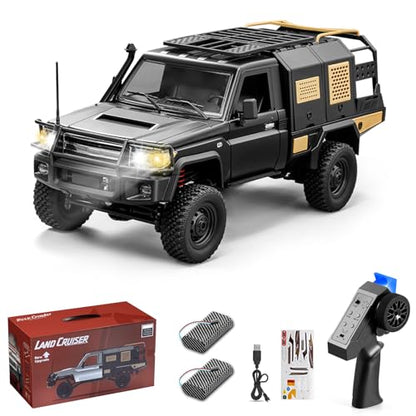 RC Crawler, 1:12 Scale MN82 New Upgrades MN-82S 4WD LC79 Land Cruiser Rock Crawler with Lights, Speed Adjustment, Upgraded Trunk 2.4GHz RTR RC Rock Truck for Teens Adults-DIY Customization