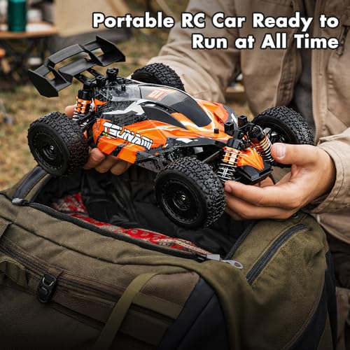 RC Cars 1:18 High-Speed RC Off-Road Truck for Adults & Boys,36KM/H RC Car with Metal Drivetrain, Dual Rechargeable Batteries, Splash-Proof Electronics, Portable Remote Control Car for Outdoor Fun Gift