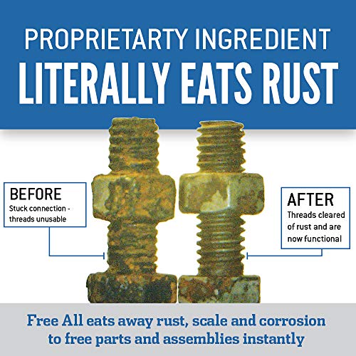 Free All Rust Eater Deep Penetrating Oil, 6 oz Aerosol – Loosens Rusted Bolts, Nuts, Pipe Connections & Locks – Industrial-Grade Rust Remover, Silicone-Free Formula, Safe for Paint & Plastic Surfaces - style: 6 Ounces
