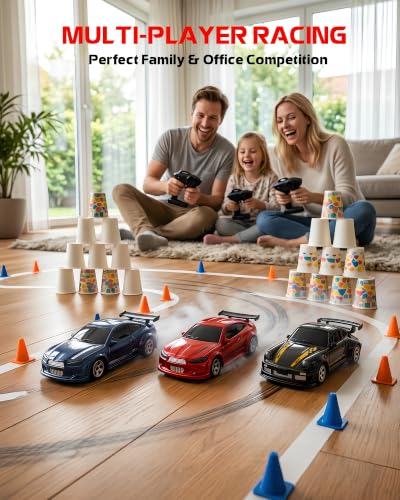 ARRIS 1/64 Micro Desktop RC Drift Car 4WD with 2-Speed Modes RTR | Pocket Size Design, LED Lights, Stunt Driving, Smooth Drifting, Indoor Fun - color: Ocean Blue
