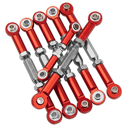 7PCS ShareGoo Adjustable Turnbuckles Camber Links Steering Linkage Rod Ends Sets Compatible with Traxxas Slash 4X4 / 2WD 1/10 RC Car Upgrade Parts (Red) - color: Red
