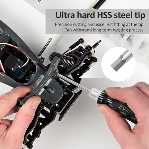 4pcs Hex Screw Driver Set 1.5mm 2.0mm 2.5mm 3.0mm Allen Wrench Keys Screwdriver Kit RC Repair Tools Kit for TRX4M SCX24 FCX18 Precise Model Airplane Screwdriver Set