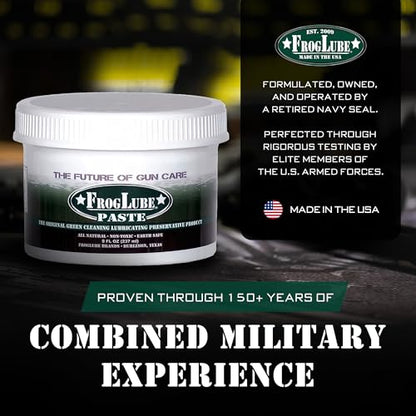 FrogLube Paste Gun Lubricant - Non Toxic Gun Grease - Lubricates & Protects | Minty Scent Gun Lube, Bonds to Metal & Prevents Carbon, Fouling, Lead, & Copper Build Up - Stays Cleaner Longer - size: 8oz