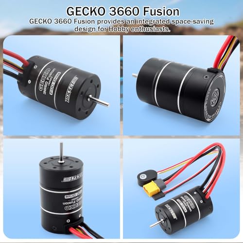 Surpass 3660 1800KV Brushless Motor ESC 2in1 Fusion for 1/10 RC Crawler | Gecko 3660 1800KV Motor and ESC 40A 2in1,Sensored Fusion Foc Drive System RC Motor for 1/10 RC Crawler (Fusion 1800kv)