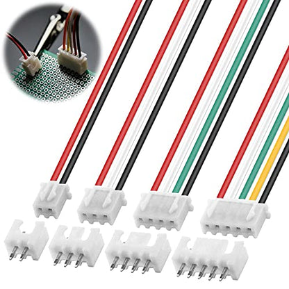 30 Pairs JST-XH Connector Kit, XH 2.54mm 2/3/4/5 Pin Header Male and Female Connectors Plug Adapter with Flat Wire Cable 150mm 24AWG Compatible with JST XH - size: 2/3/4/5pin Kit