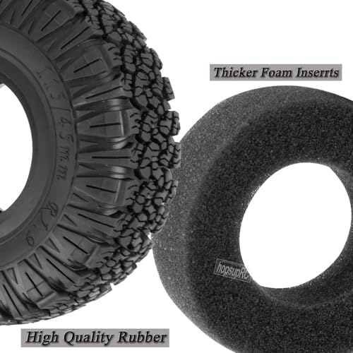 1.9 Beadlock Tire for 1/10 RC Crawler SCX10 90046 AX103007 TRX4 TRX6 Gen7 8 D90 VS4-10 MST CFX, Aluminum Deep Wheel w/Rubber Tires&Super Heavy Brass,1.9" Wheels and Tires,Silver - color: Silver（4pcs）