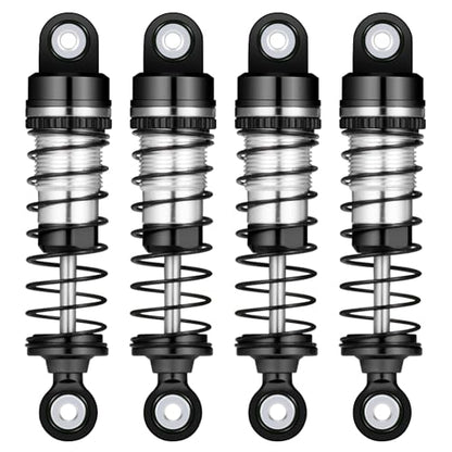 RCLIONS RC Car Shocks 42mm Oil Shock Absorber for FMS 1/18 FCX18 LC80 RC Crawler Car Upgrade Parts (Black) - color: Black